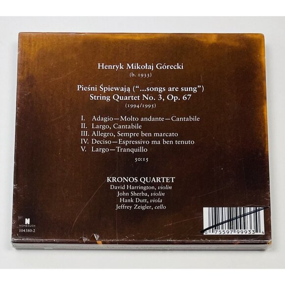 Kronos Quartet Henryk Gorecki String Quartet No. 3 (CD, Mar-2007, Nonesuch) NIP - Picture 2 of 3